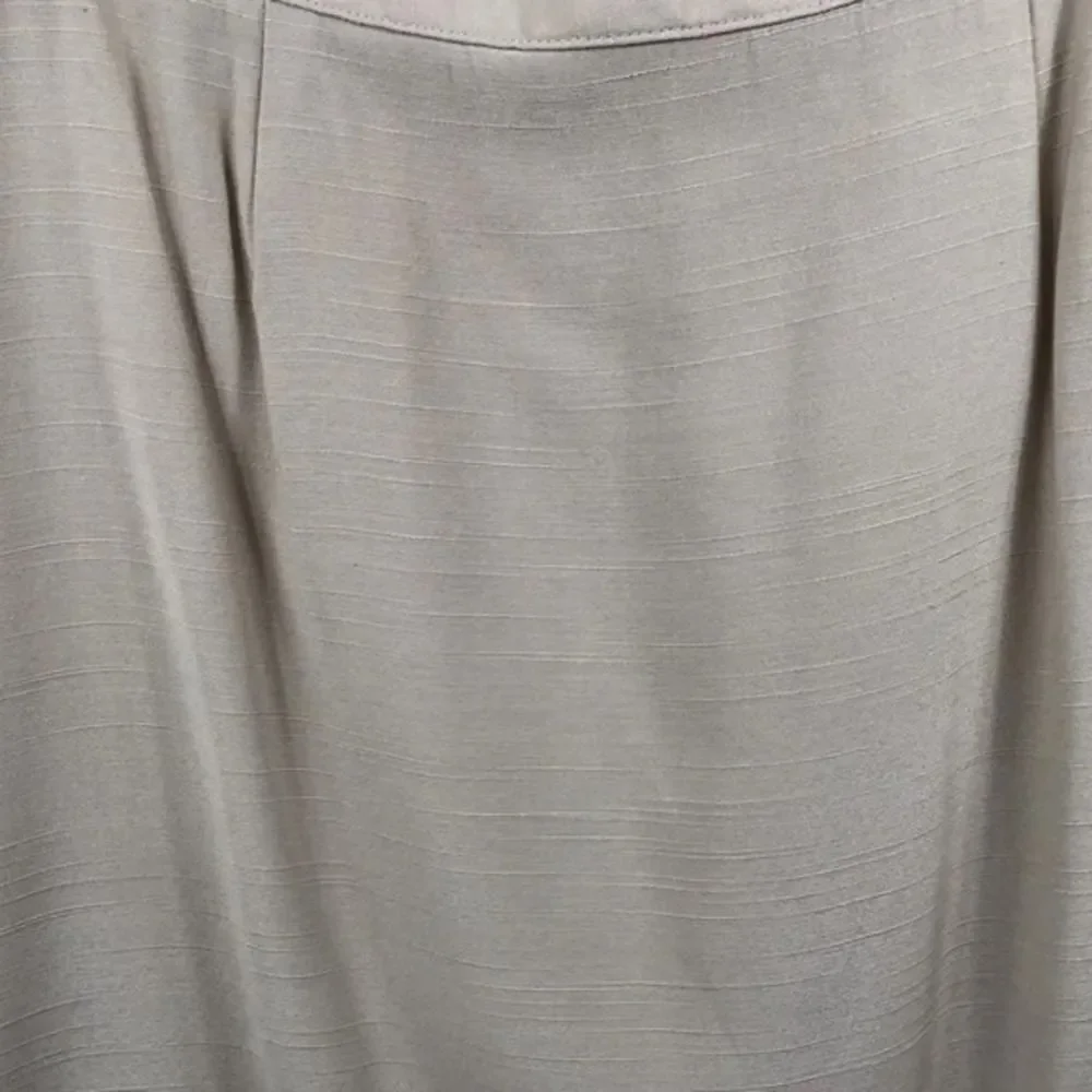Womens Beige‎ Midi Skirt Elastic Waist Pencil Straight Lined Career